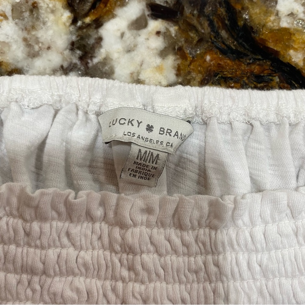Lucky Brand 100% cotton white top, Sz M - Picture 5 of 5